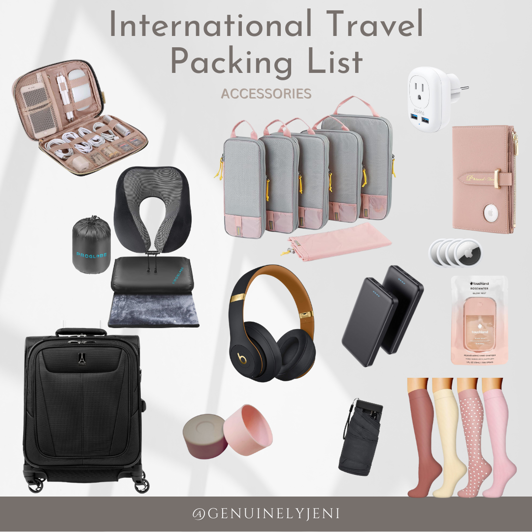 International Travel Packing List | Accessories